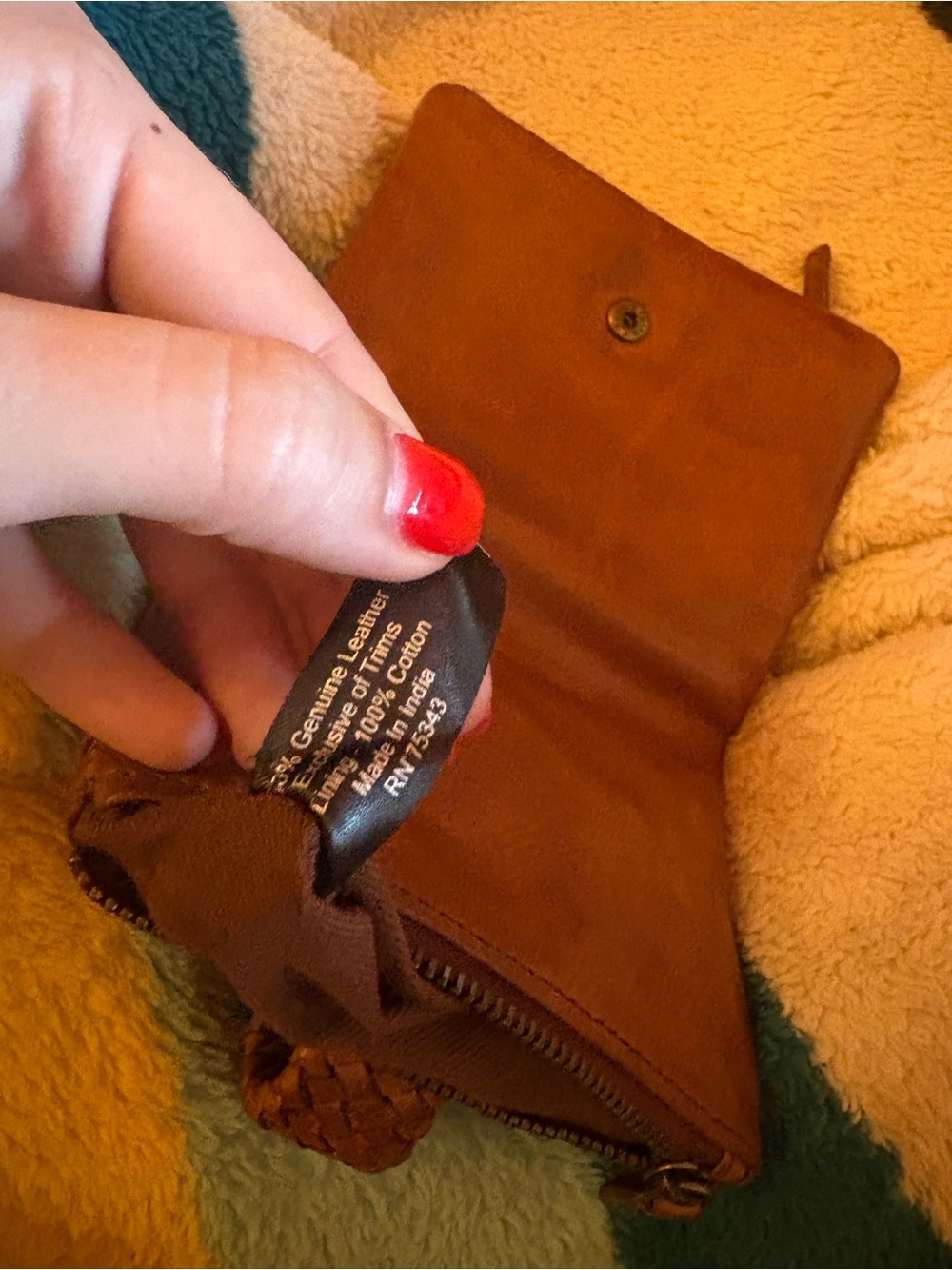 Vintage Woven-Tab Leather Wallet - Brown - Picture 5 of 5